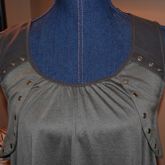 NWT Miss Me open back olive green tank - Picture 4 of 6